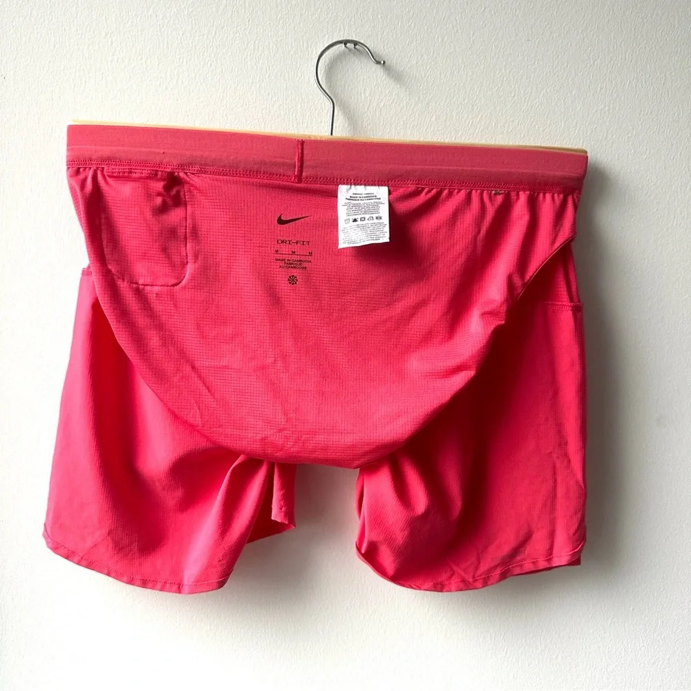 Nike Medium Dri-FIT Men’s Pink Athletic Running Shorts DM4755-629 Pockets Lined - Picture 9 of 10